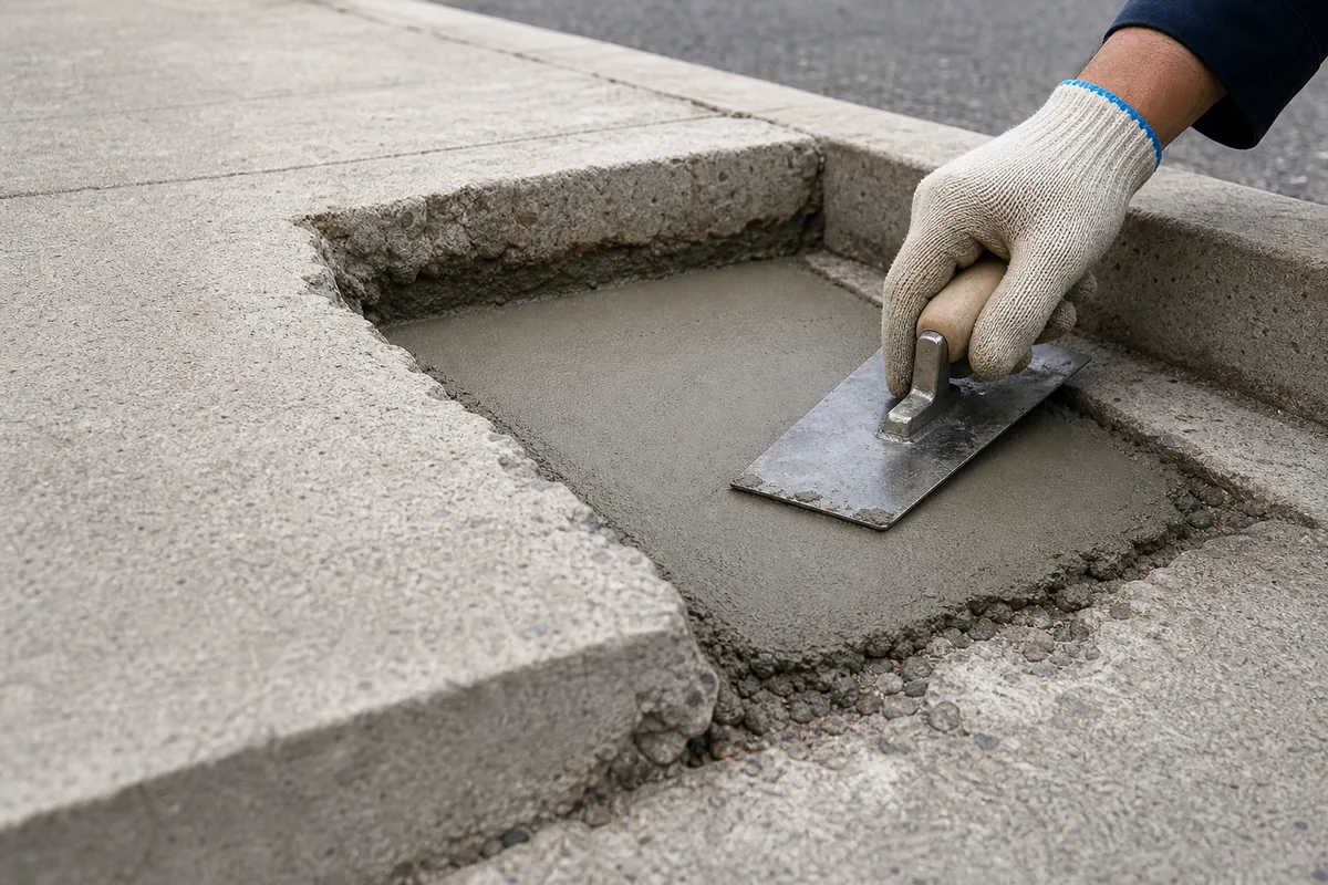 road and pavement repair construction scene